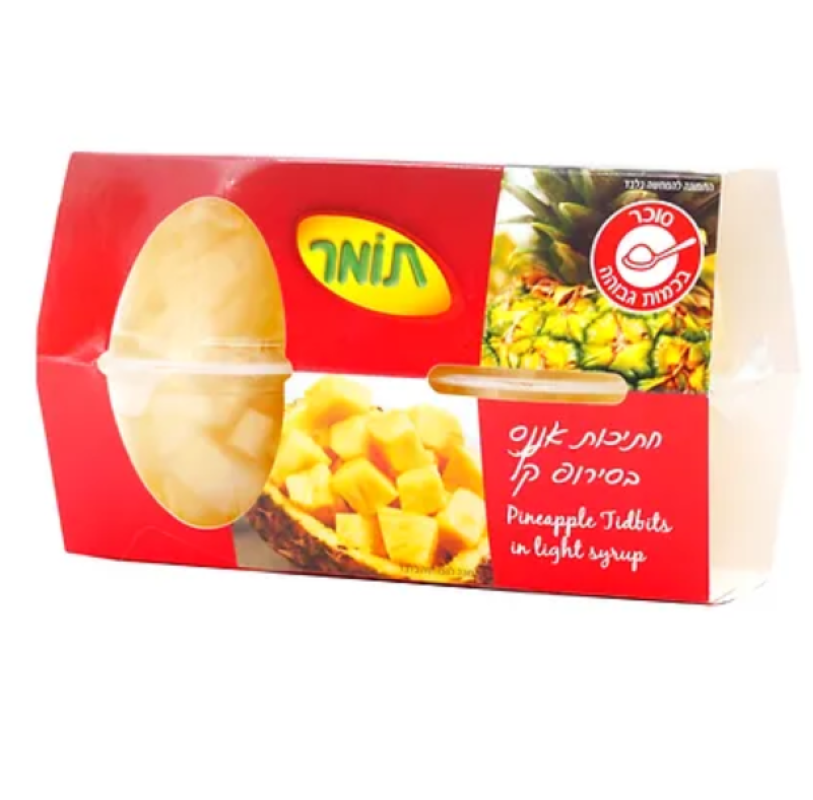 תומר אננס רביעיות בפלסטיק