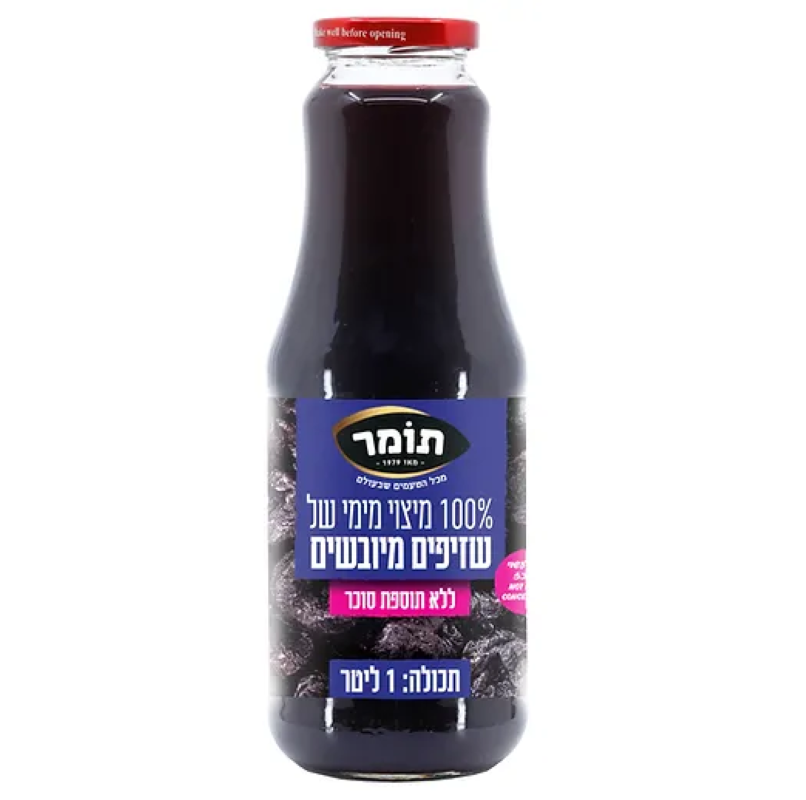 תומר מיץ שזיפים מיובשים 1 ליטר